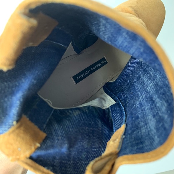 French Connection Suede Leather Heeled Booties 7.5 - Picture 6 of 8